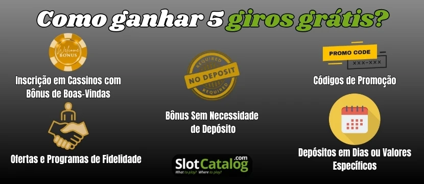 Como ganhar 5 giros grátis?